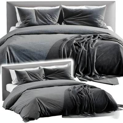 现代布艺双人床-131